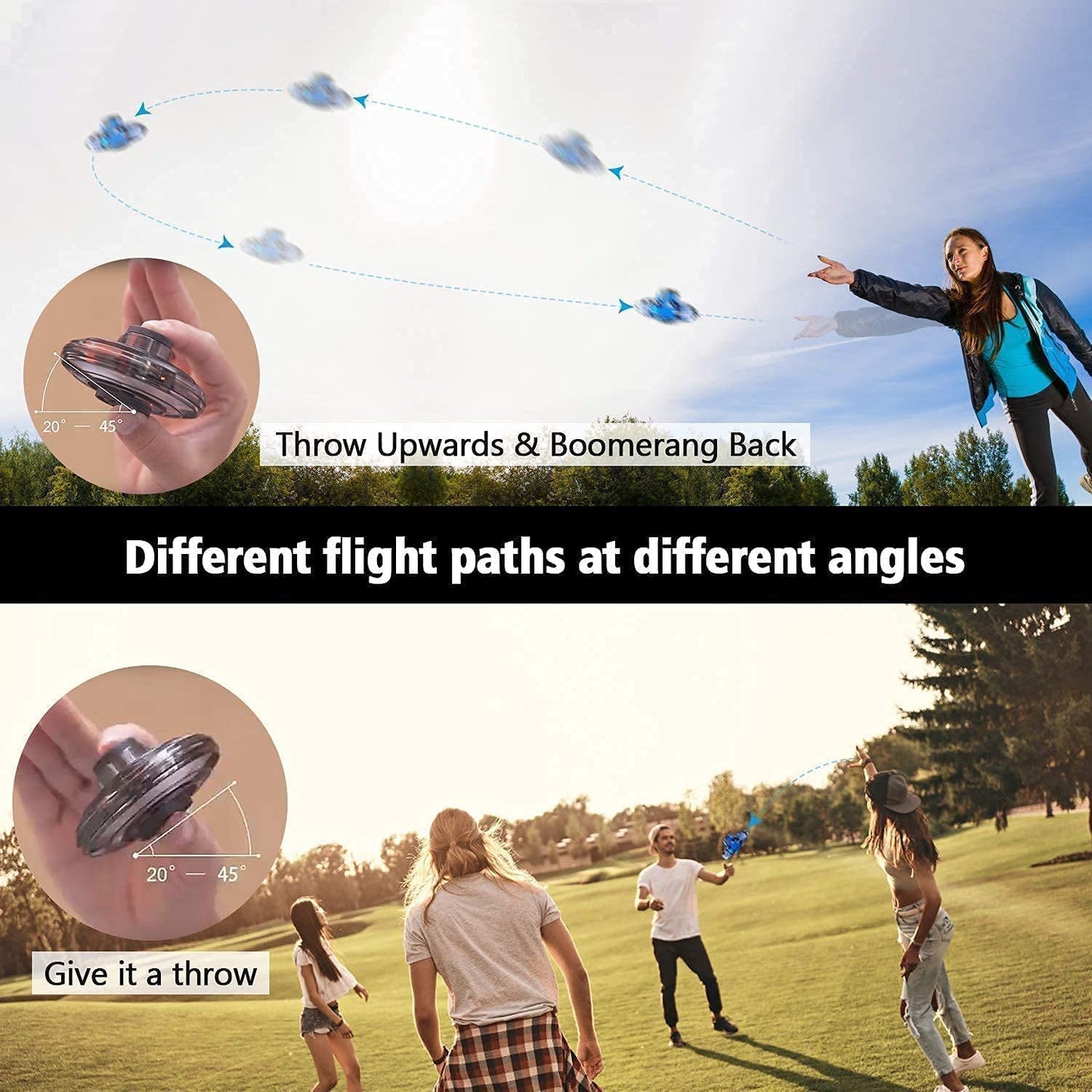 Flying Orb Spinner, Ufo Flying Spinner Toy, Hand Controlled Boomerang Hover Spinner