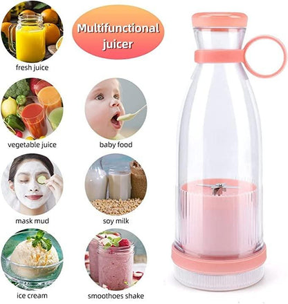 Portable 6-Blade Smoothie Maker | USB Rechargeable Juicer Bottle Blender for Juices, Shakes, and Smoothies