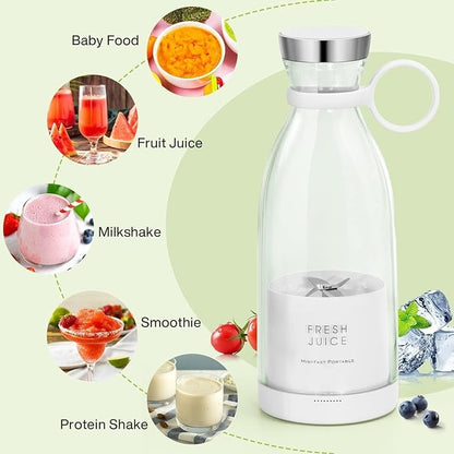 Portable 6-Blade Smoothie Maker | USB Rechargeable Juicer Bottle Blender for Juices, Shakes, and Smoothies